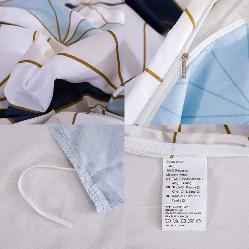 Комплект постельного белья в скандинавском стиле геометрический клетчатый