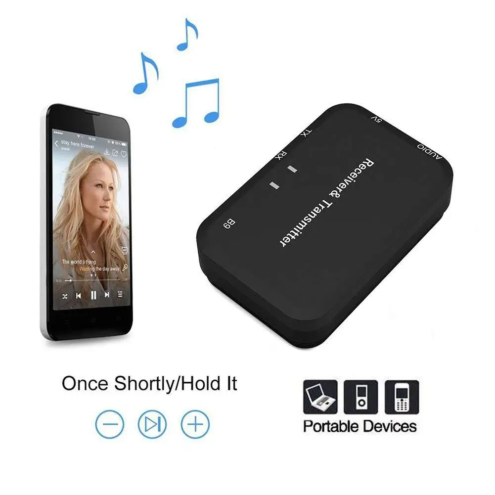 

Mini B9 2 in 1 Bluetooth Audio Transmitter Receiver Wireless Stereo Audio Adapter Stereo Audio Player for Computer TV 3.5mm