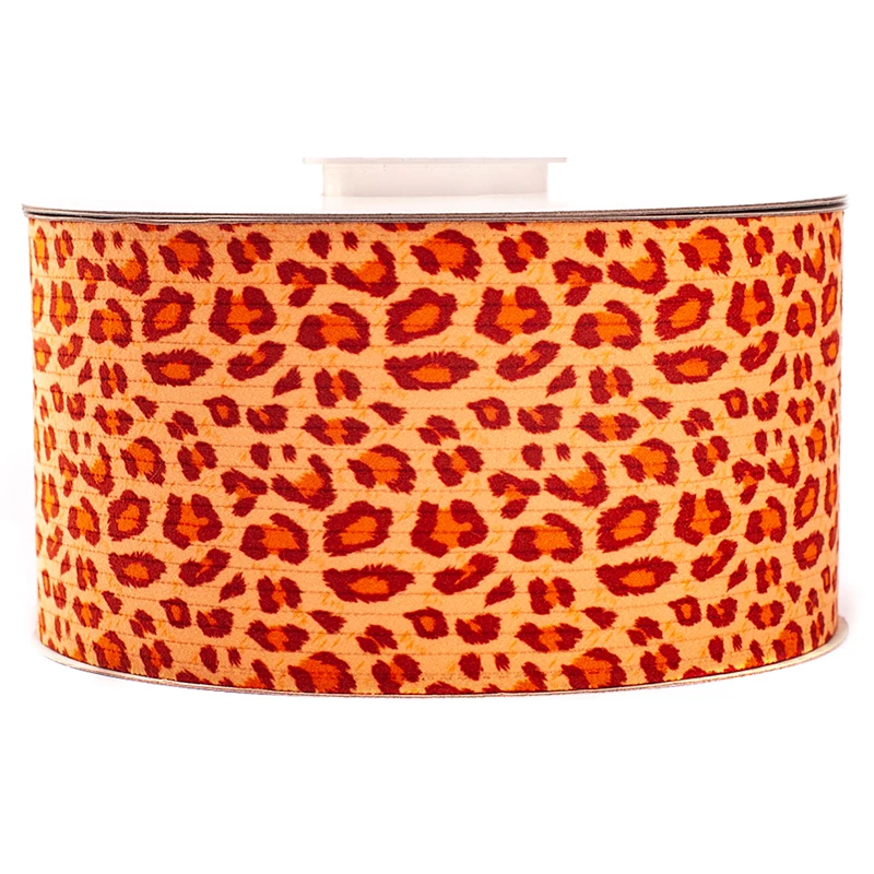 

3' 75mm 10yards 4 style of Leopard Print Corduroy Stripe Cloth Ribbons