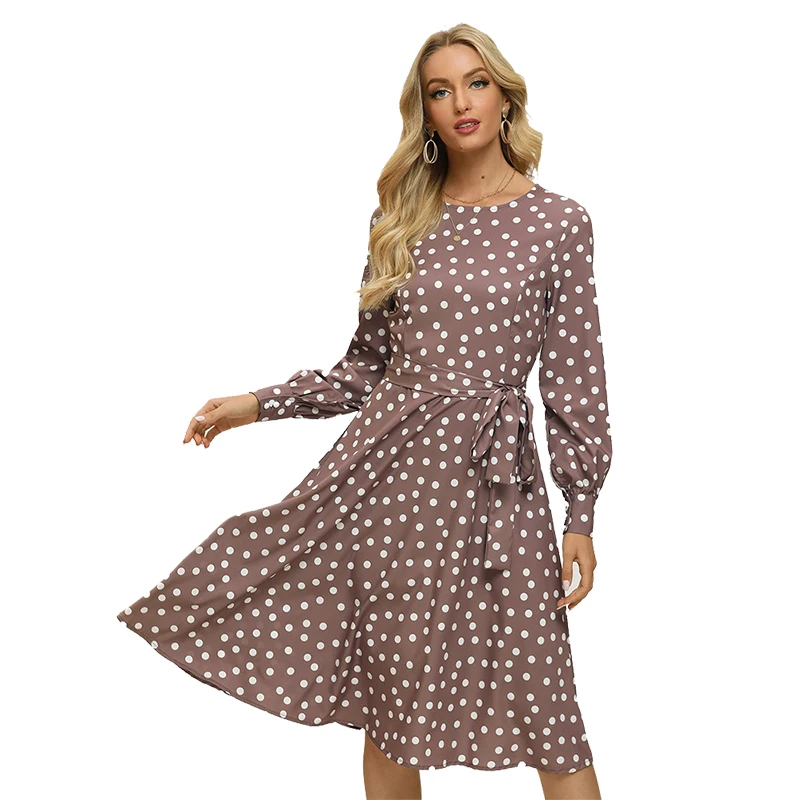 

vestido fiesta mujer eleg.2020 New Summer Dot Print Dress Women Casual Butterfly Sleeve Ruffles Medium Long Chiffon Dress