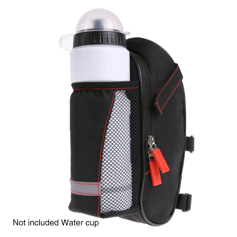 Universal Double Zipper Mesh Accessories Cycling Large Capacity Bicycle Saddle Bag Tail Seat Portable Storage Water Bottle Pouch | Спорт и