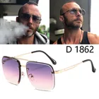 ДПЗ 2021 модные крутые квадратные пилот Стиль заклепки ditaeds солнцезащитные очки для женщин оттенок градиентные брендовые дизайнерские солнцезащитные очки Oculos De Sol masculino