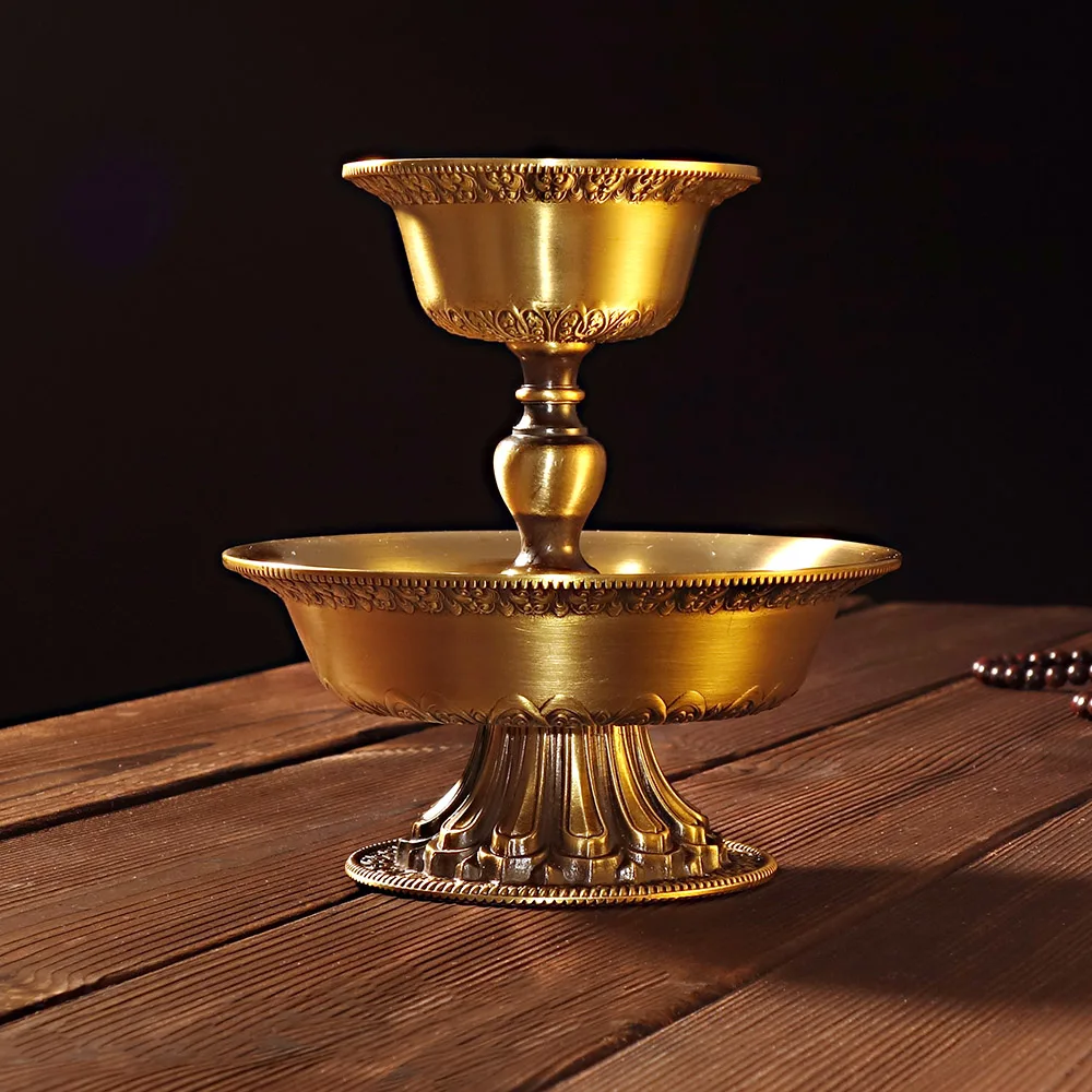 Тибетский медный утолщенный стакан дхарма декоративный поднос для медитации