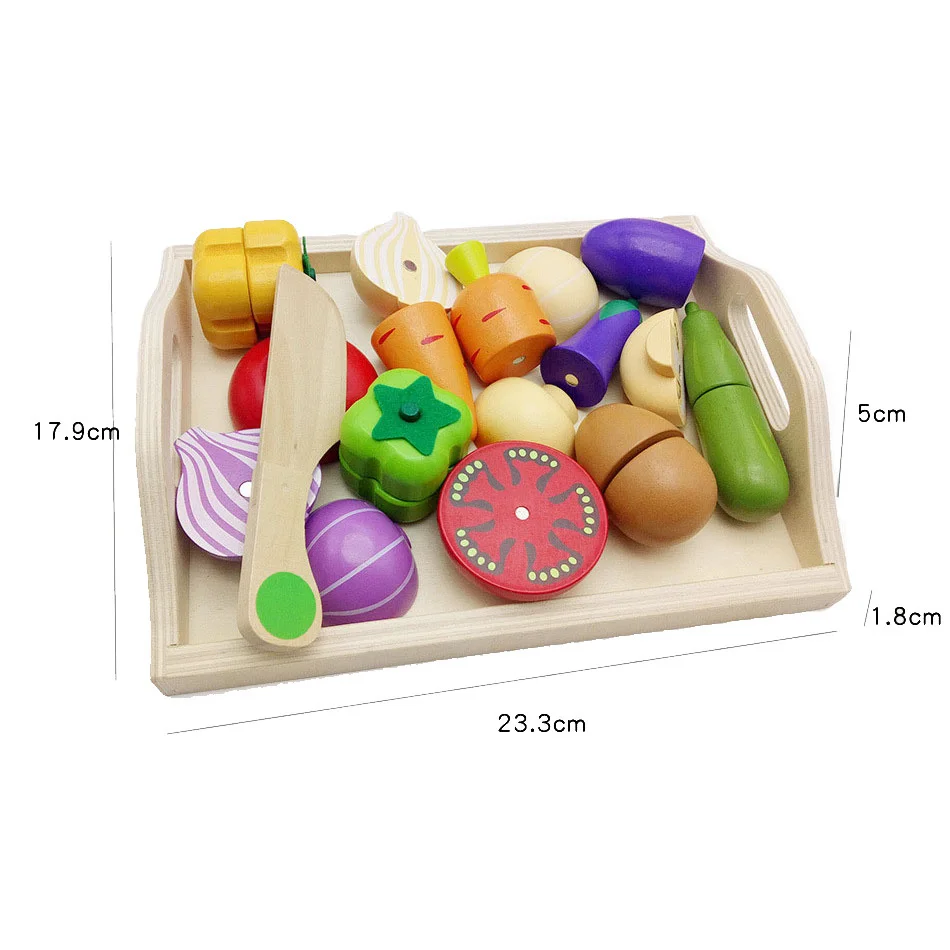 Cutting Wooden Pretend Toys Montessori Fruits and Vegetables Classic Game Simulation Kitchen Series Early Educational | Игрушки и хобби
