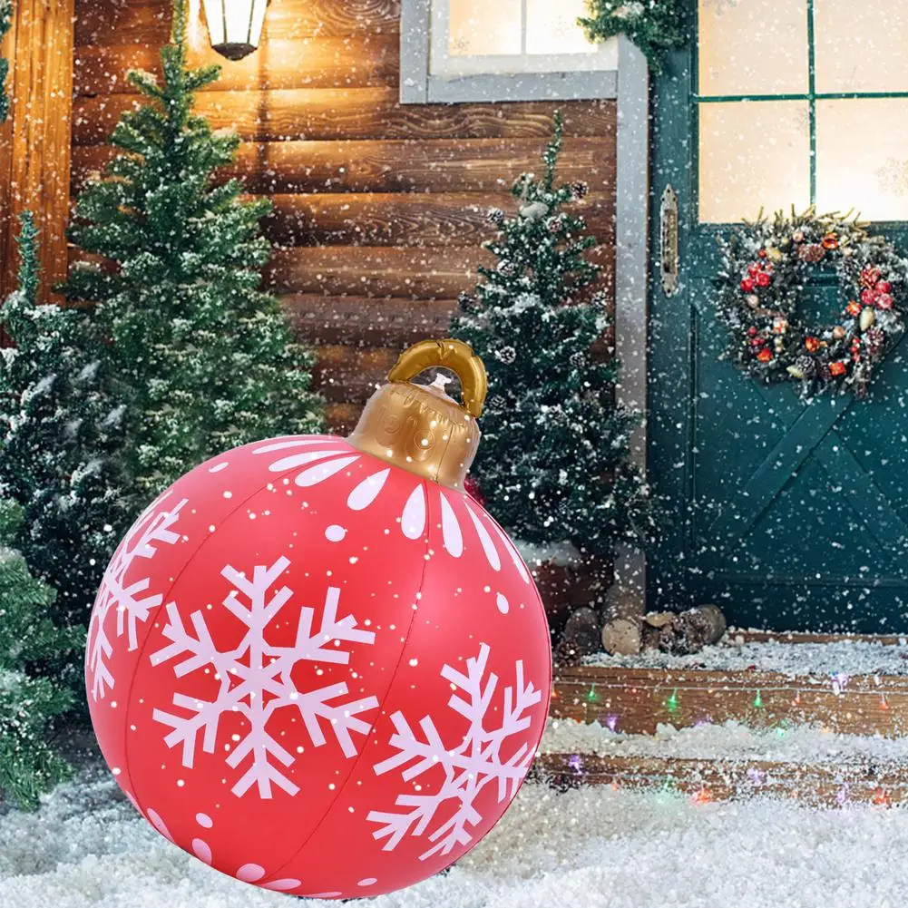 

60 см рождественские надувные шары изысканные снежинки с клетчатым узором большие шары на Рождество уличное украшение двора сада