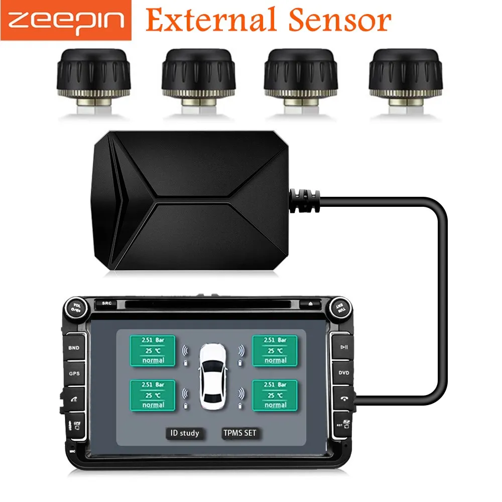 USB TPMS Android мощная автомобильная система контроля давления в шинах с 4