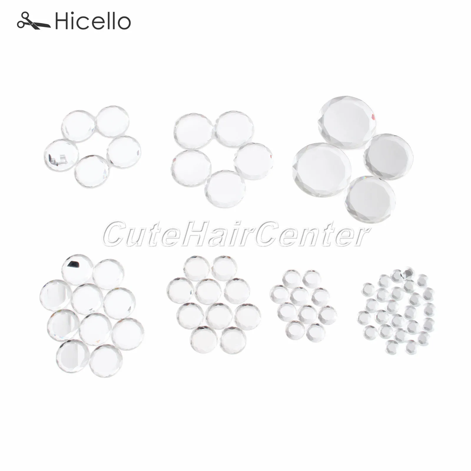 1 Набор граненых стеклянных плоских столешниц с плоской задней частью ювелирного