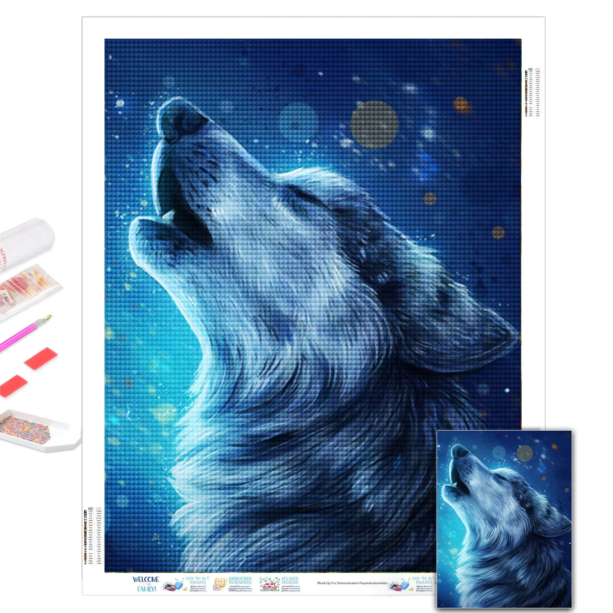 

Diamond Mosaic Wolf Cross Stitch Diamond Painting Animal Picture Of Rhinestones Embroidery Full Square Handmade Gift