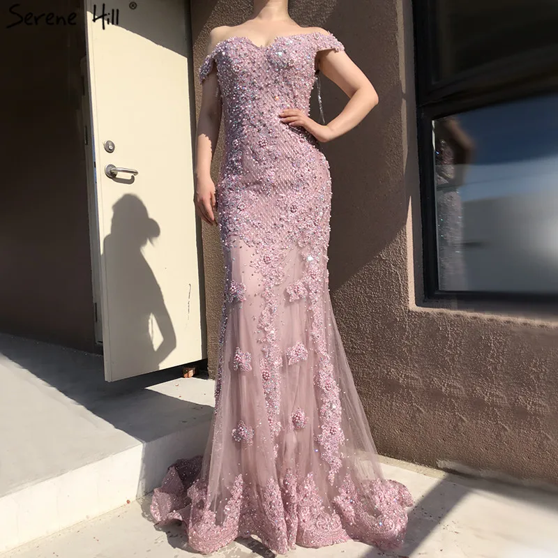 Розовое платье-Русалка с вырезом лодочкой Сексуальные вечерние платья 2021