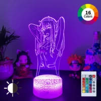 darling in the franxx zero two 002 anime gift led acrylic night lights with remote control for bedroom decoration