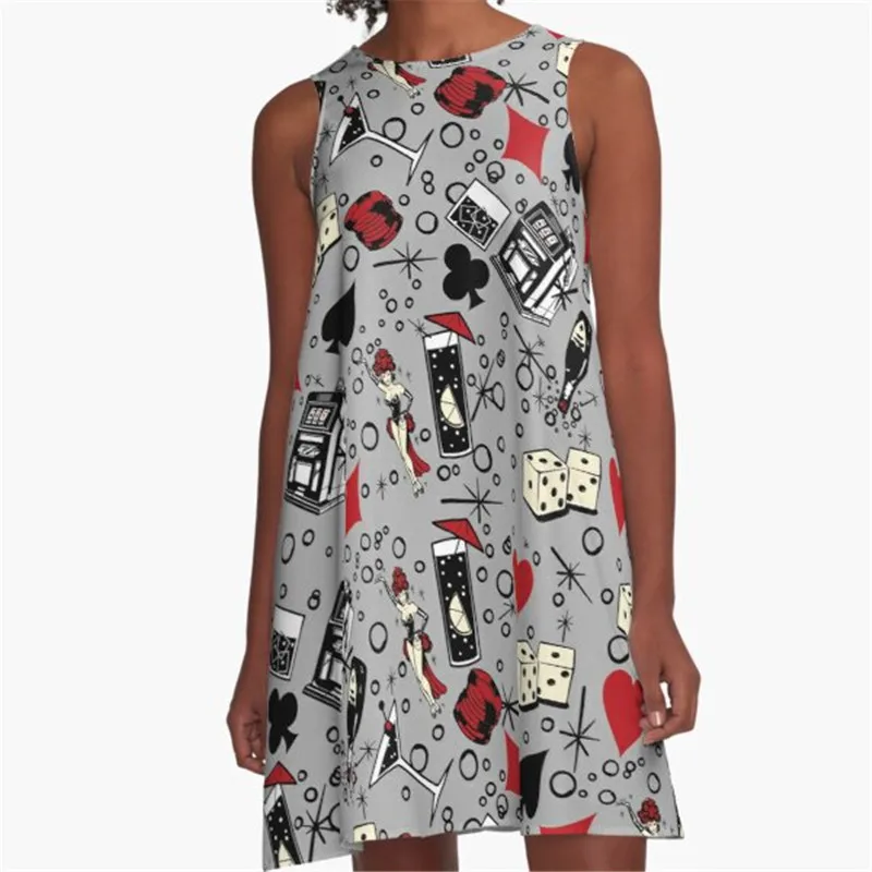 

Fashion Women summer dresse Vintage Horror Printed A-Line Boho Dress for women harajuku Sexy ladies mini short beach dress