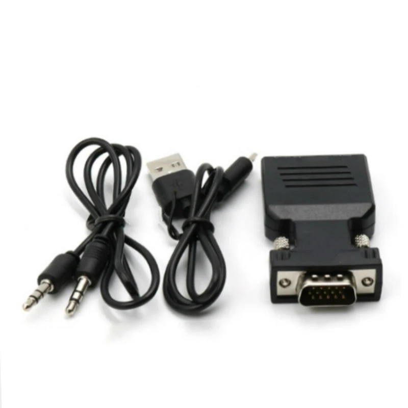VGA-HDMI-совместимый выход 1080P HD аудио TV AV ПК видеокабель VGA2HDMI-compatible конвертер