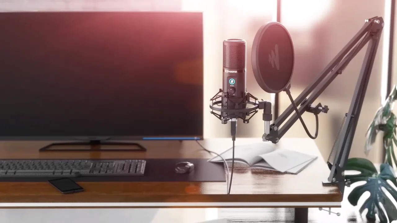 

MAONO BM 800 Condensed USB Microphone New Design Studio Mic With Gain Witch and Touch Mute Button For Sound Recording