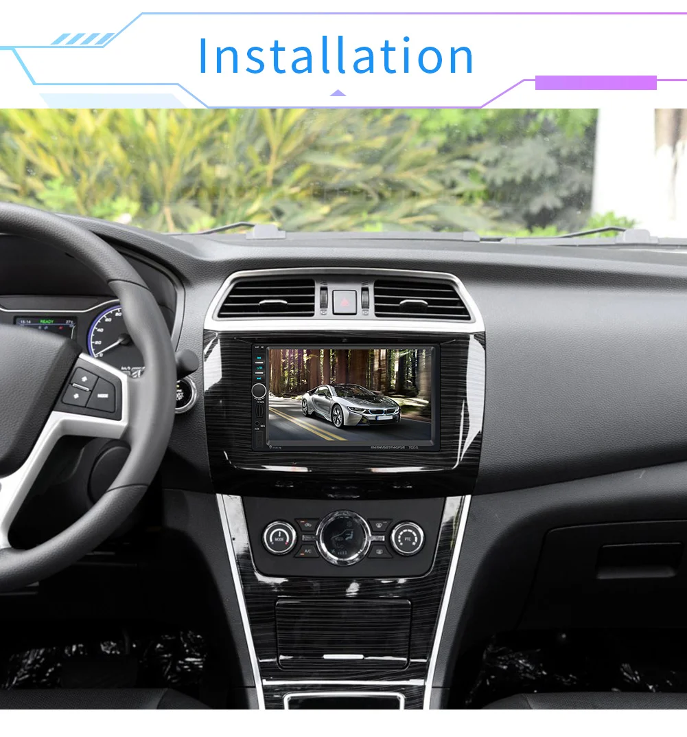 Двойная 2 DIN Автомобильная аудиосистема радио Bluetooth 7 ''сенсорный экран