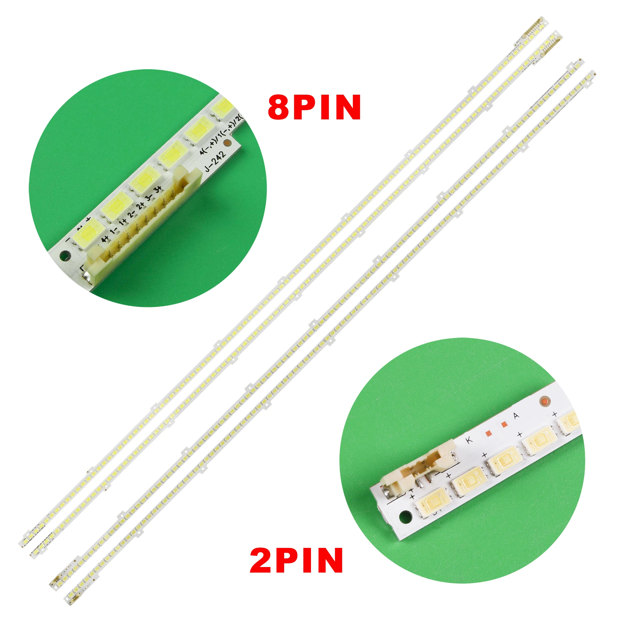 Светодиодная лента 68 см, 2 шт., let 100 светодиодный для UA55D6600WJ, UA55D6600, UN55D6000SF, LTJ550HW01-V, LTJ550HW01, LTJ550HW03-H, BN64-01664A