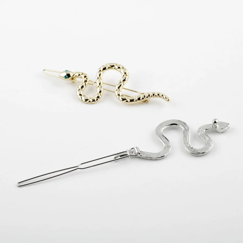 Модные женские аксессуары для волос змеиная заколка металлическая