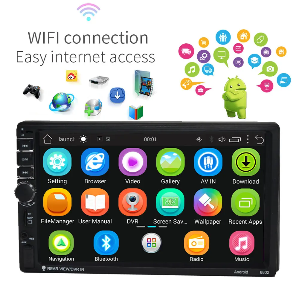 BYNCG 7 &quotAndroid автомобильный Радио Стерео gps навигация Bluetooth USB SD 2 Din сенсорный
