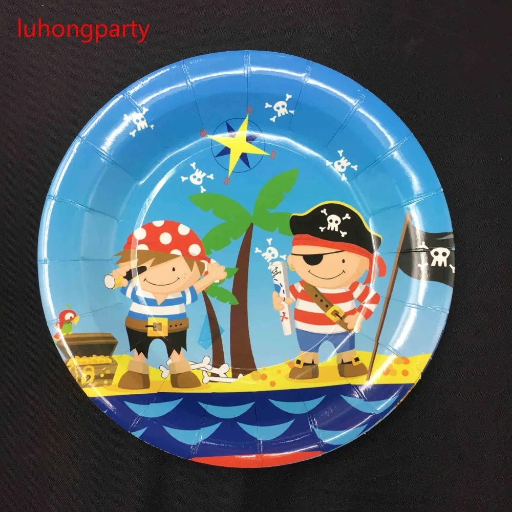 Пиратская тема 20 тарелок + чашек салфеток для детей украшение на день рождения