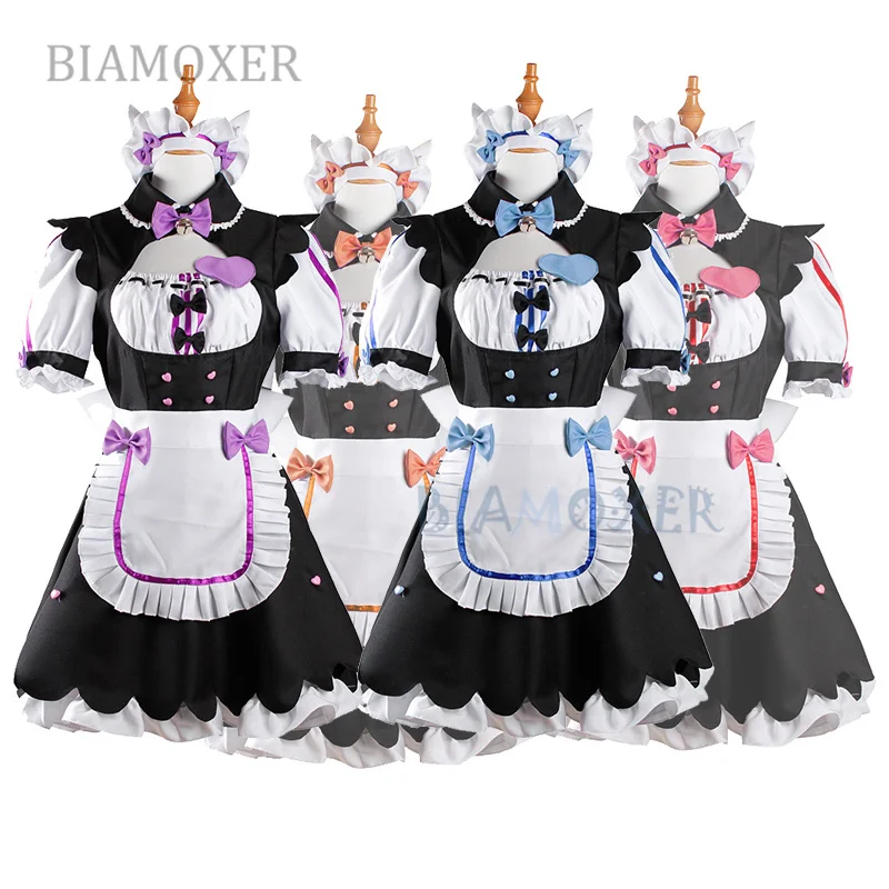Женский костюм для косплея Biamoxer NEKOPARA Chocola Ванильная горничная Сексуальное Милое