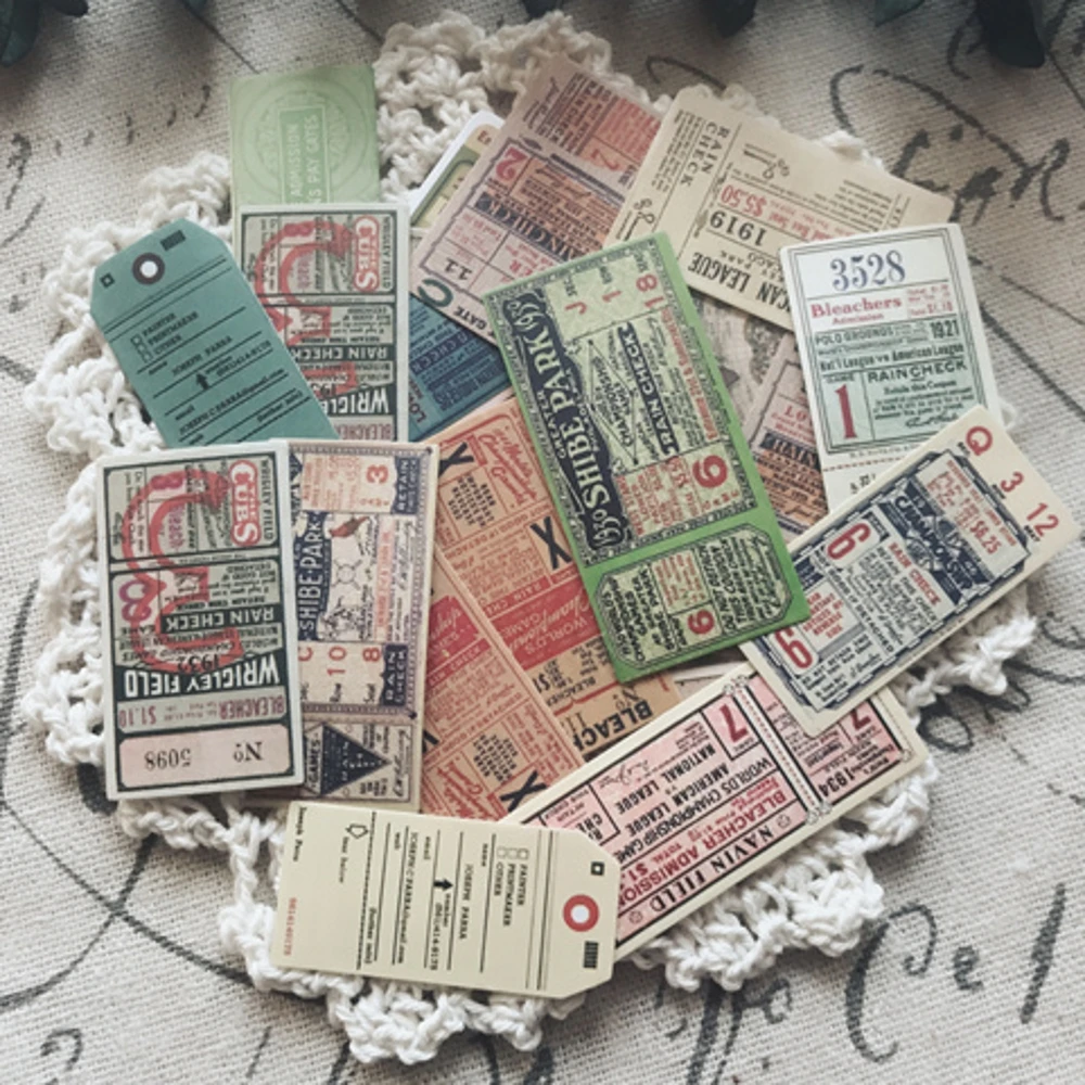 

22Pcs/Set Vintage European Ticket Label Sticker DIY Craft Scrapbooking Album Junk Journal Planner Decorative Stickers