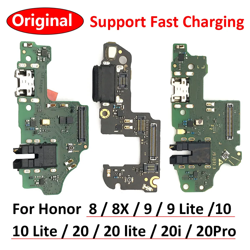 

100% Original USB Port Charger Dock Plug Connector Charging Board FLex Cable For Huawei Honor 8 9 Lite 8X 10 20 Pro 20i 20 Lite