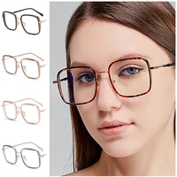 anti blue light glasses fahsion square optical eyeglasses simplicity oversize frame spectacles alloy eyewear