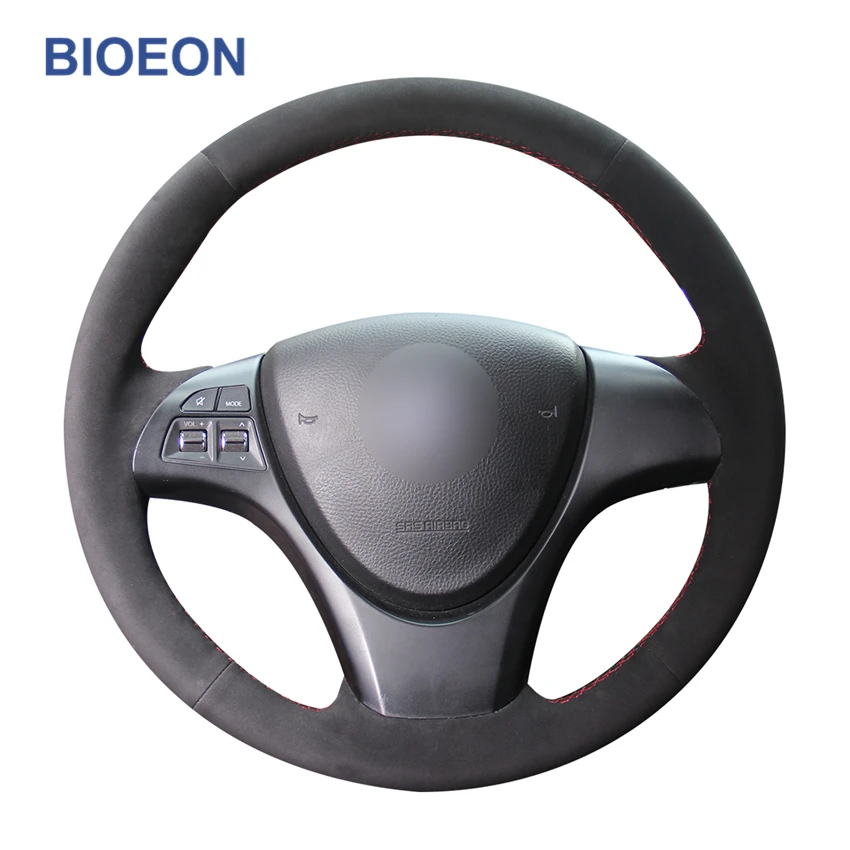 

Ручное шитье, Черная синтетическая замша Чехлы рулевого колеса автомобиля для Suzuki Kizashi 2010, 2011, 2012, 2013, 2014, 2015