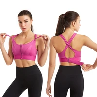 women sports bra adjustable belt zipper no steel ring underwear yoga running comfortable shockproof underwear gym bralette vest