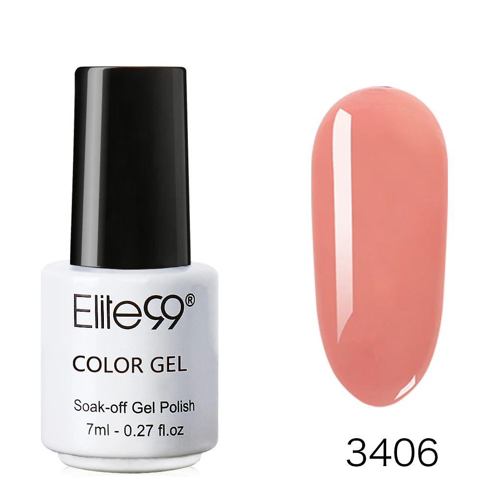 7ML 3406 Elite99 обнаженный желе для дизайна ногтей Гель-лак замочить от маникюра конфеты Гель-лак для ногтей полупрозрачный Светодиодный УФ-гель лак для ногтей - Цвет: 7ML 3406