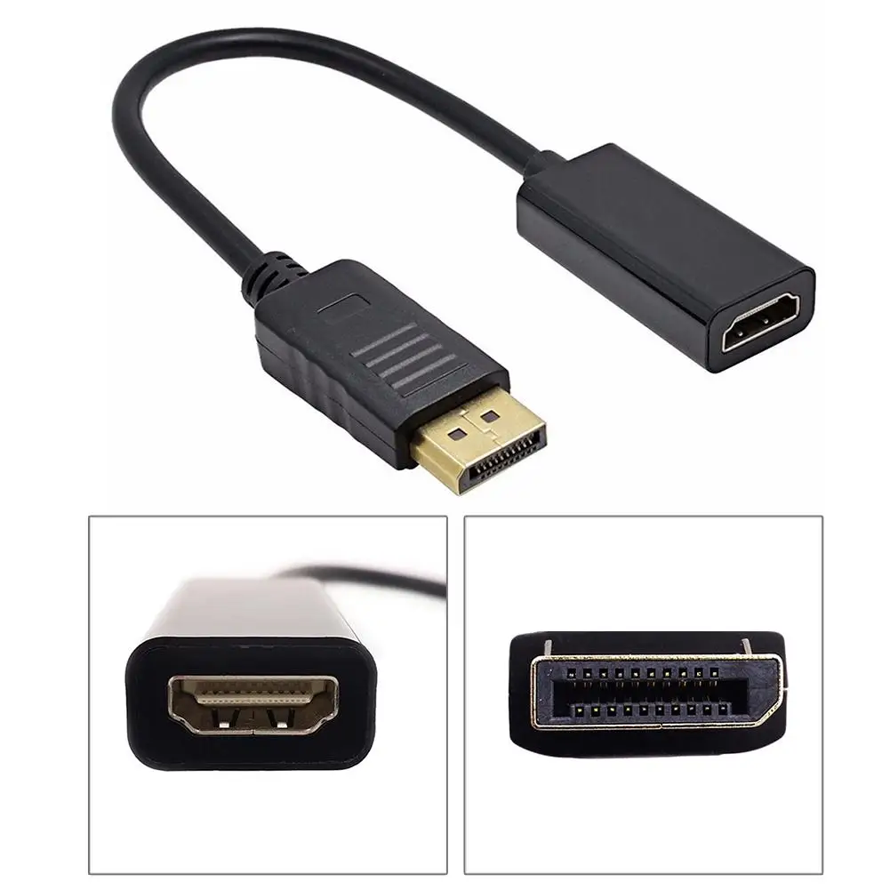 Кабель-адаптер DP-HDMI DisplayPort DP Male-HDMI Female адаптер для ПК hp Dell lenovo 20 см | Электроника