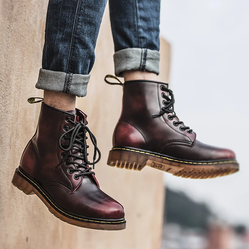 

Кроссовки Hightop мужские с высоким верхом, кожаные, повседневная спортивная обувь для отдыха, до щиколотки