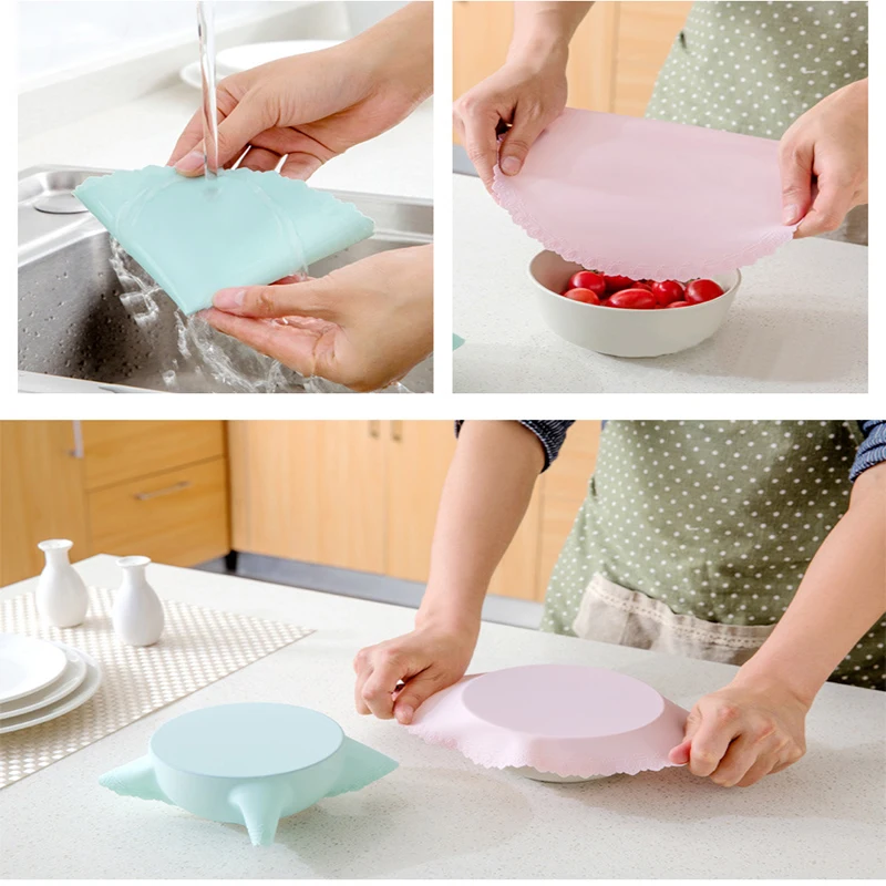 Еда Класс силиконовый Обёрточная бумага свежие Саран крышкой высокого стрейч