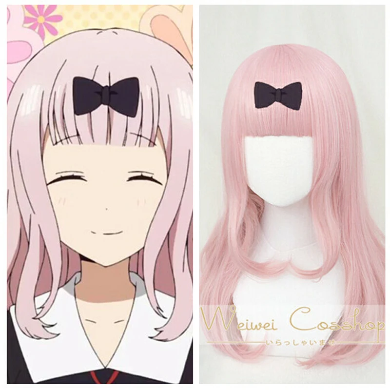 

Pink Wig Chika Fujiwara Cosplay Kaguya-sama: Love is War Kaguya-sama wa Kokurasetai: Tensai-tachi no Renai Zunousen Cosplay Wig