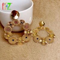 f j4z new hohemian circle cluster earrings for women unusual earrings over size circle party earrings gifts jewelry dropship