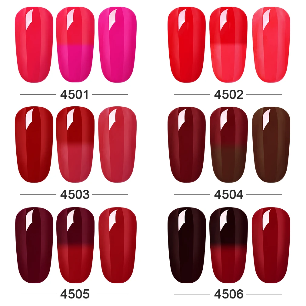 Elite99 цвет красного вина Температура Цвет-изменение гель для ногтей замочить от