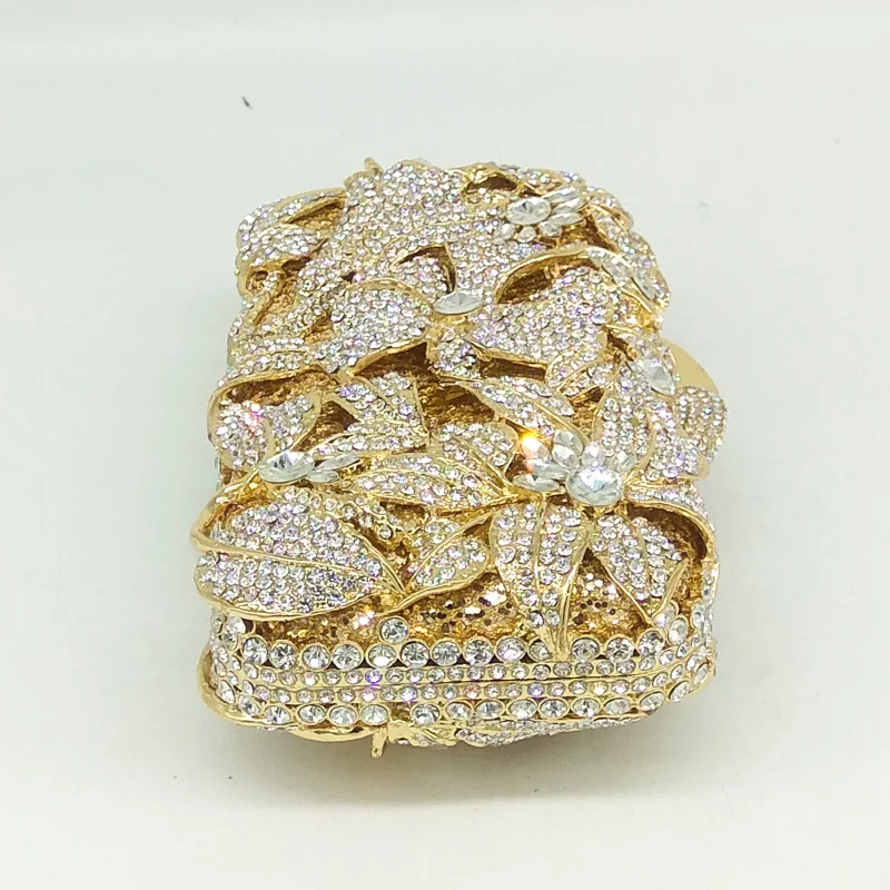 Женский клатч с кристаллами в металлической коробке для свадьбы|party clutch|rhinestone