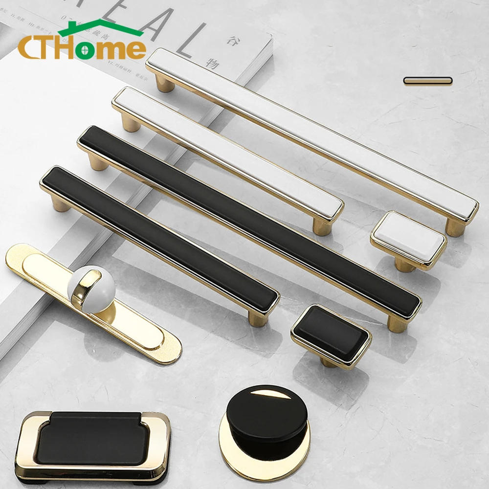 

Modern Zinc Alloy Drawer Knobs Cabinet Pulls Light Luxury Gold Furniture Handle Closet Dresser Wardrobe Door Handle Hardware
