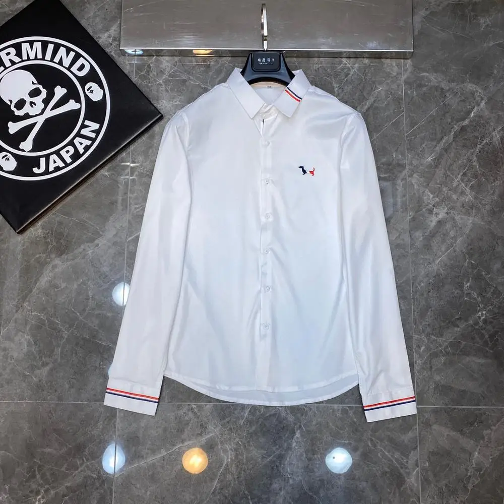 Рубашка поло мужская с длинным рукавом брендовая одежда повседневный Роскошный