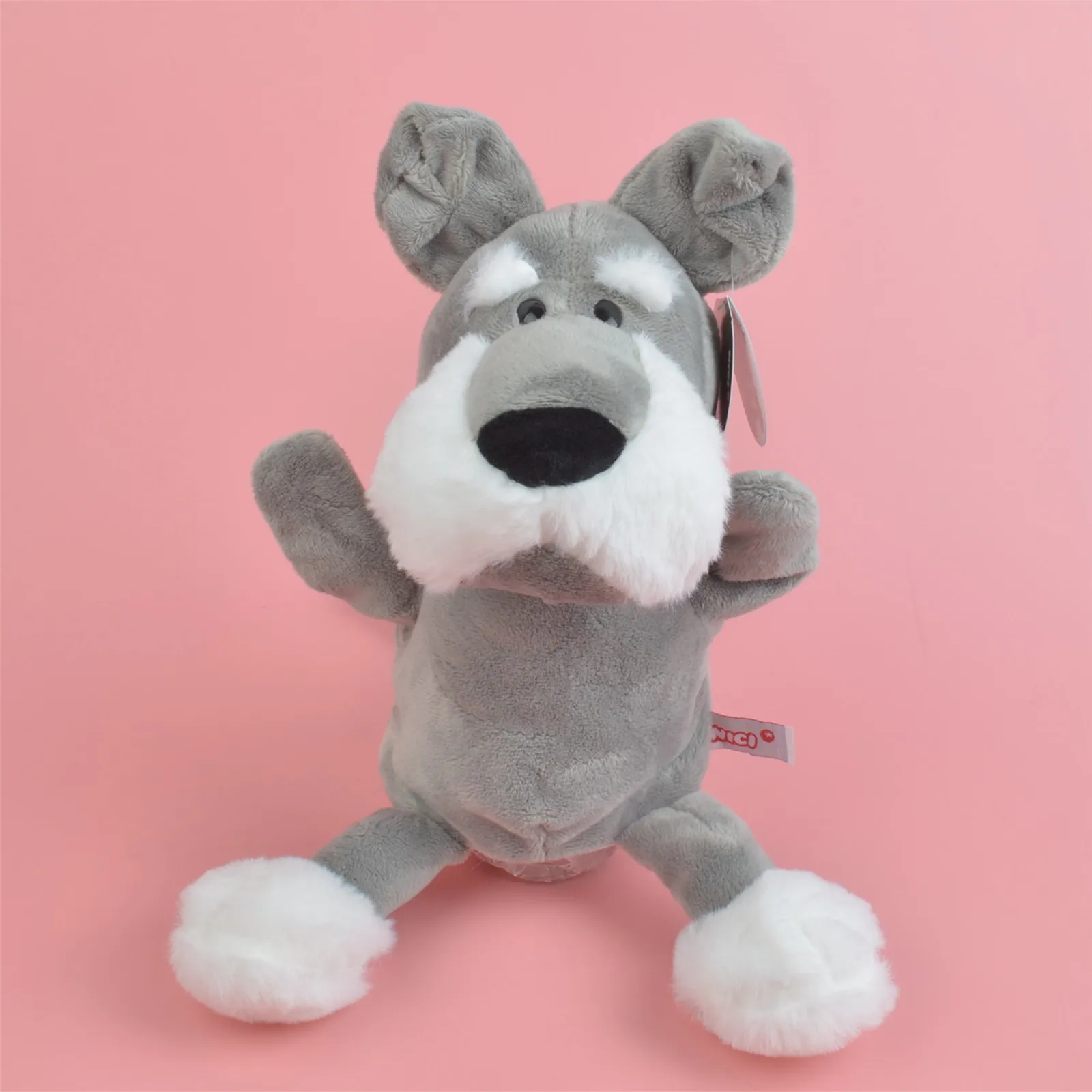 Шнауцер ручная кукла обучения плюшевая игрушка щенок мягкие пижамы для