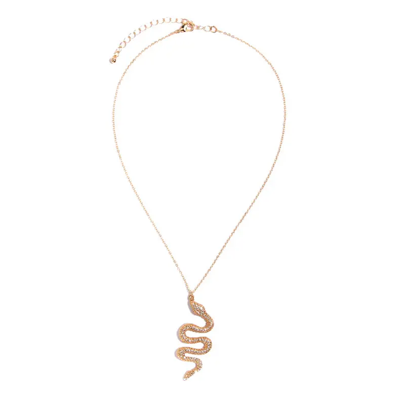

Flatfoosie Gold Color Link Chain Snake Pendant Necklaces Women Punk Clavicle Choker Necklace Fashion Statement Jewelry Gift