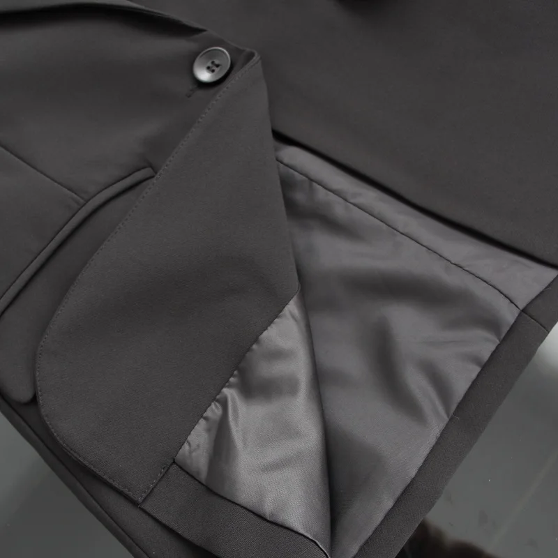 

Vintage Chic Single Button Open Cuff Suit Jacket Women Fashion Elegant Notched Office Wear Coat Female Chic Outerwear