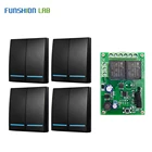 FUNSHION 433 МГц RF переключатель дистанционного управления DC 5 в 12 В 24 в приемник 86 настенная панель 2 кнопки DIY спальня лампа беспроводной умный светильник