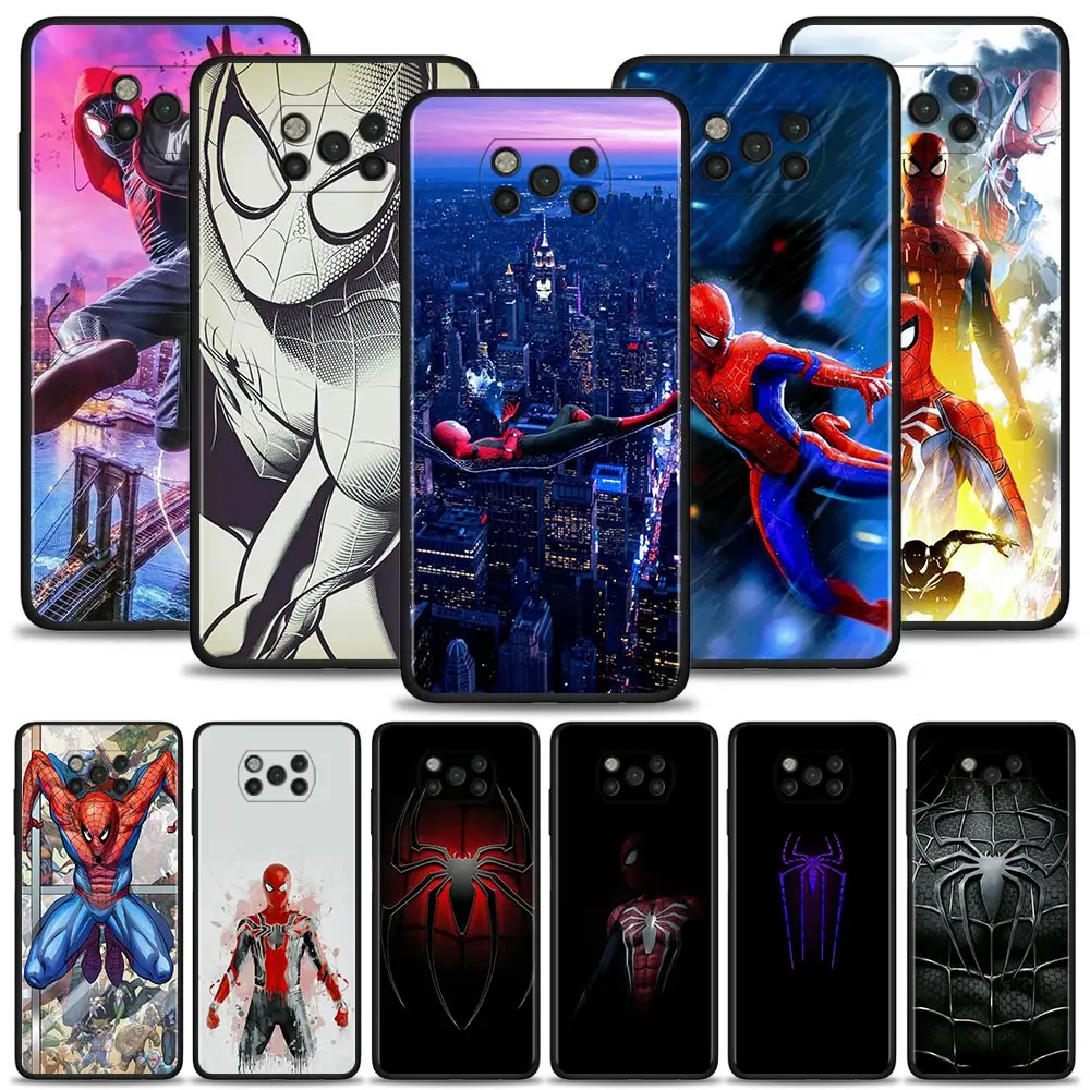 

Marvel SpiderMan HERO Case For Xiaomi POCO X3 NFC X3 M3 Pro X3 F3 GT F1 Cover for Mi 11T 10T Pro 9T 11 Note 10 Lite Civi Fundas