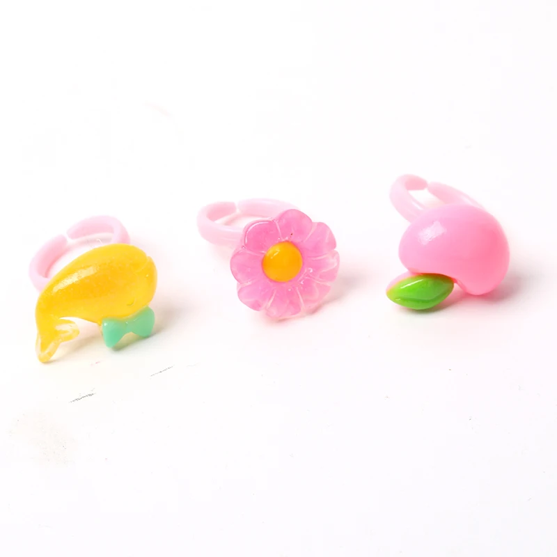 

36pcs/lot Love Kids Cute Sweet Rings Design Flower Animal Fashion Jewelry Accessories Girl Child Gifts Finger Rings Chic Gift