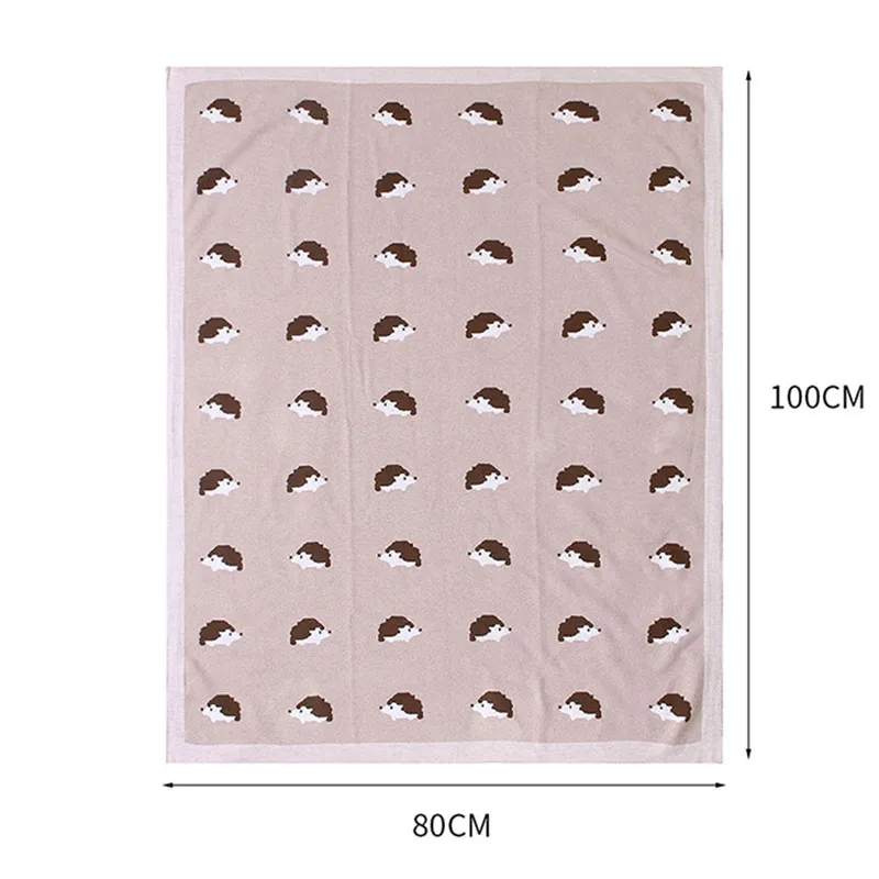 

New 2020 Autumn Winter Infant Baby Boy Girl Cartoon Hedgehog Knit Blanket Newborn Baby Quilt Boys Girls Cotton Hold Blanket