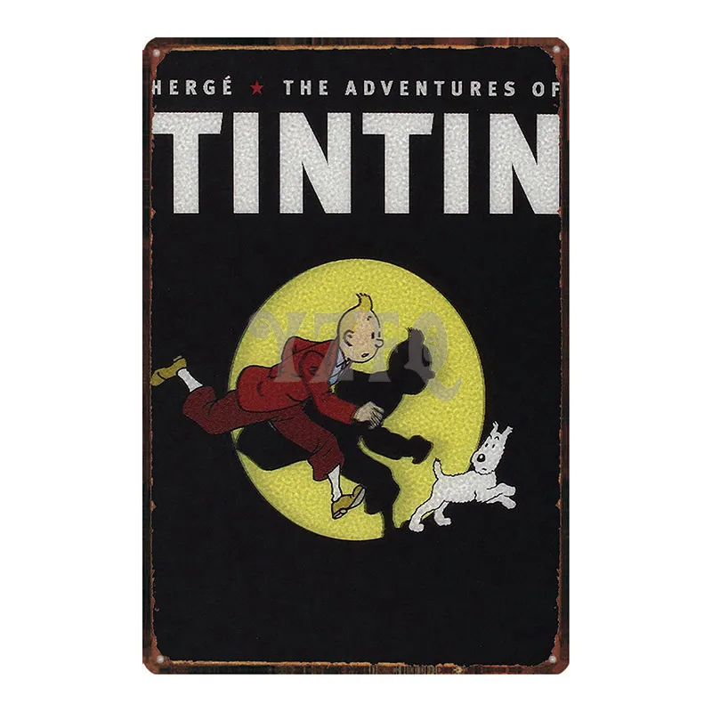DU-2977 Tintin мультфильм жестяная вывеска металлическая пластина железная живопись детская комната настенный бар домашнее искусство Ремесло Декор 30X20 см DU-2967 - Цвет: DU-2977