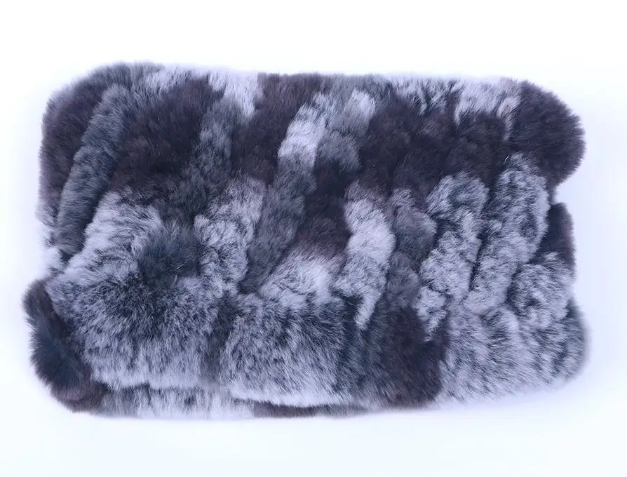 YCFUR, Женская повязка, тюрбан, шарф, натуральный мех, повязки для волос, шарфы для девочек, 2 использования, эластичный шарф, повязки на голову для женщин - Цвет: grey 2