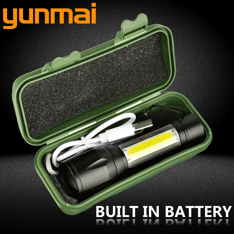 Встроенный аккумулятор XP G Q5 Zoom Focus Мини светодиодный фонарик фонарь лампа 2000