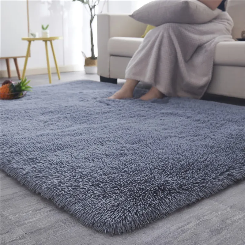 

Silky Fluffy Carpet Modern Home Decor Long Plush Shaggy Rug Children's Play Mats Sofa Living Bedroom Bedside Mat Balcony Carpets