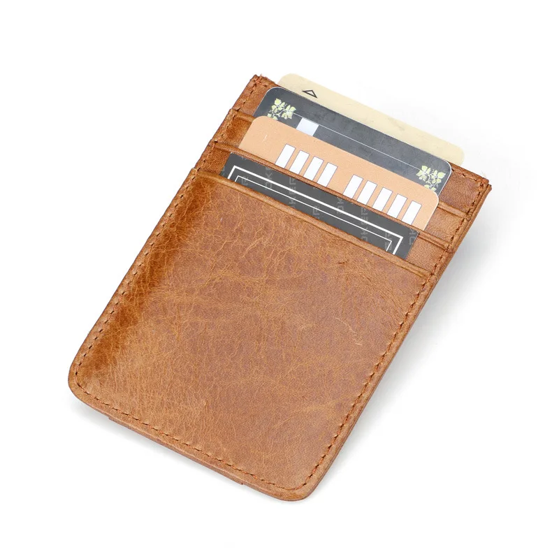 

Ультратонкий мини-кошелек для карт из мягкой натуральной кожи, модный кошелек для мелочи из воловьей кожи